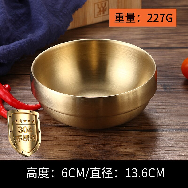 Golden Sauce silvery Dish Appetizer Serving Tray Stainless Steel Sauce Dishes Spice Plates Kitchen Supplies Plates Spice bowl: 14cm Golden bowl