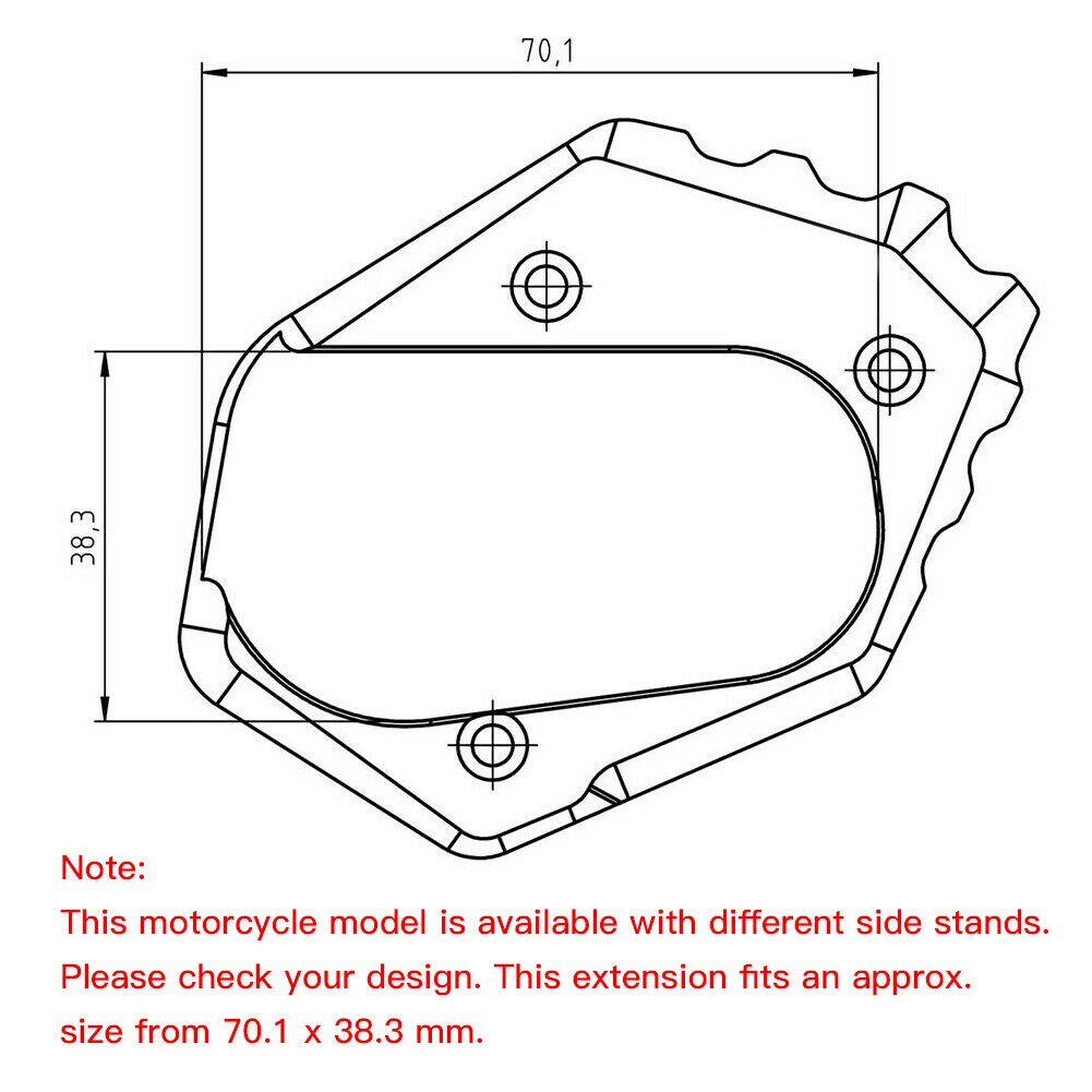 Plaque moto Support de remplacement ajustement Direct utile style en alliage d'aluminium Extension coussinet pied Support latéral Stable pour R1250GS