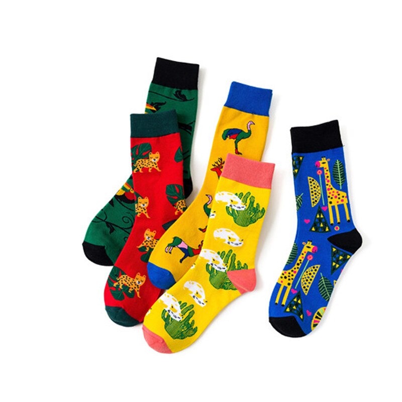 Heren dames unisex casual katoen print middenkousen sportsokken voor fietsen winter  #2 g 29