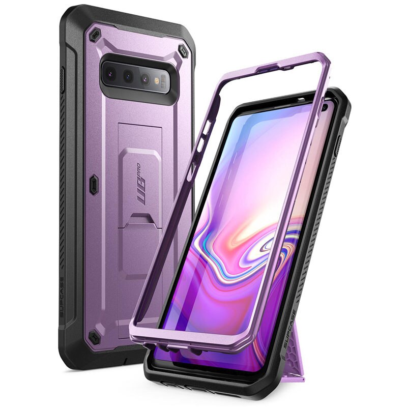 Supcase Voor Samsung Galaxy S10 Case 6.1 Inch Ub Pro Full-Body Robuuste Holster Kickstand Case Zonder Ingebouwde in Screen Protector: Purple