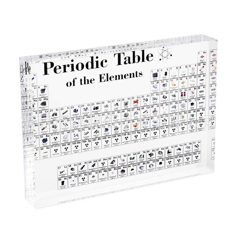 Akryl periodisk bord display med ægte elementss børn undervisning skoledag fødselsdag kemiske elementer display
