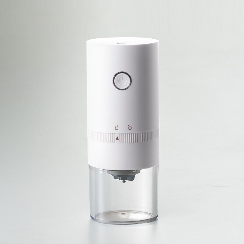 Tragbare Elektrische Kaffeemühle USB Aufladbare Gewürze Pfeffer Kaffee Bohne Mühle Maschine Küche Werkzeuge Einstellbare Kaffeemühle: Weiß