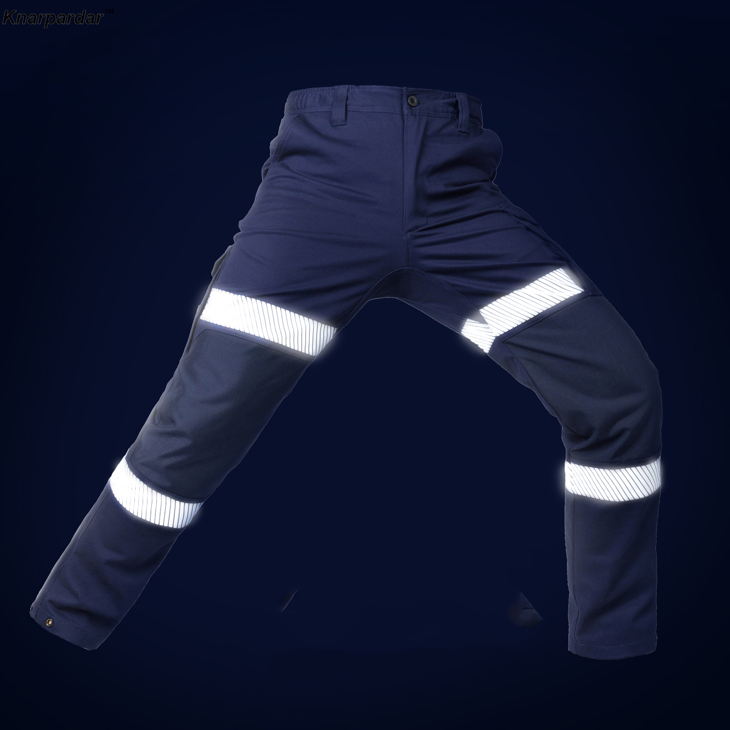 Pantalon de travail bleu marine pour homme, 100% coton, pantalon de travail extensible, vêtements de travail multi-poches avec rayures ZE
