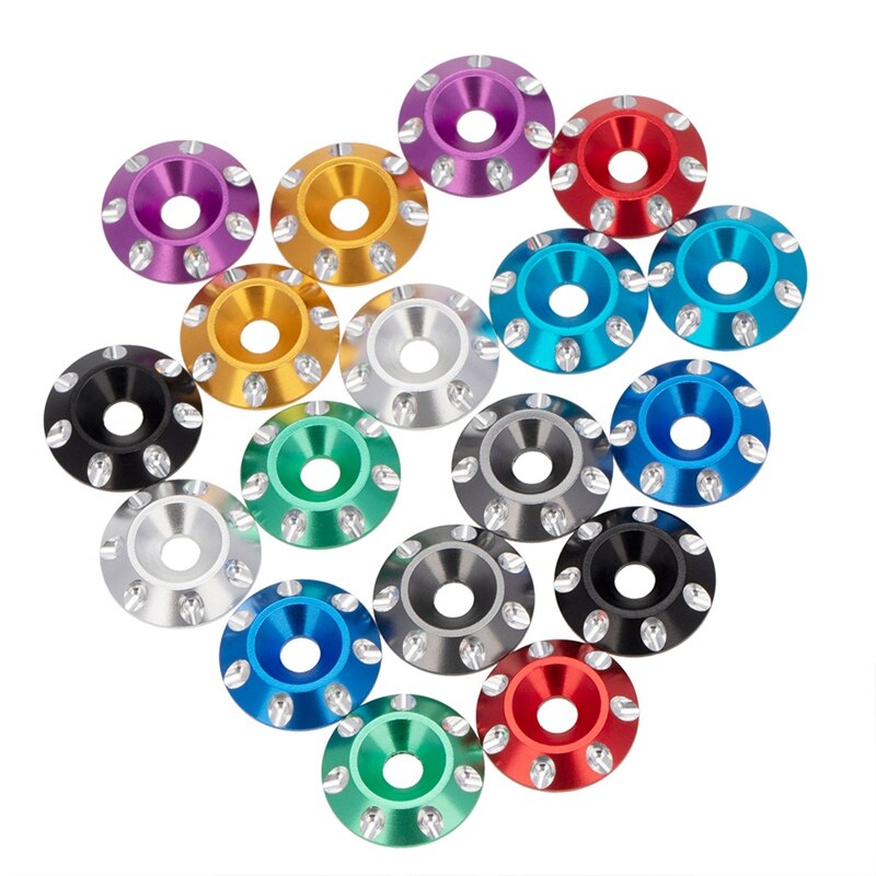 Metall Schwanz Flügel M3 Senkkopf Schrauben Scheiben für 1/10 Skala Off Road Buggy Monster Truck RC Dift Autos