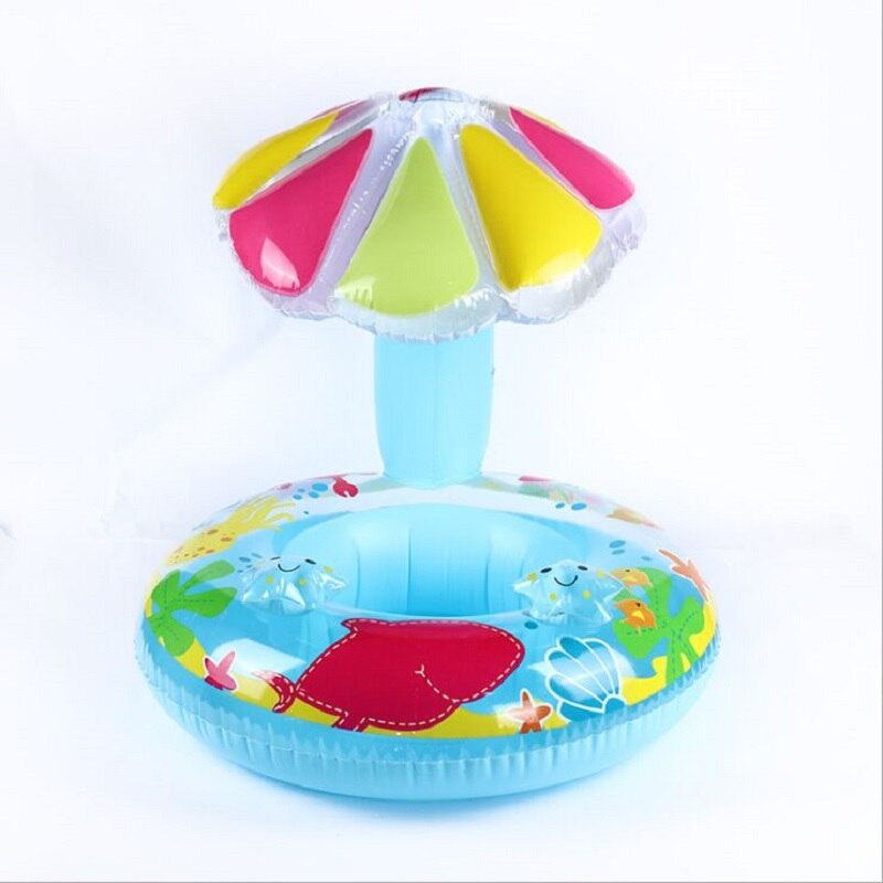 Children's cartoon umbrella inflatable swim ring Crash-proof water supplies baby paddles in the boat