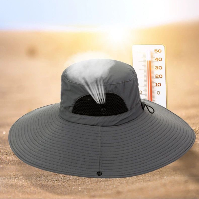 15cm grote polyester petten, zonnehoeden met uv-bescherming, ademende mesh petten, opvouwbare vissershoeden, geschikt voor buitenactiviteiten zoals vissen, wandelen en strand.