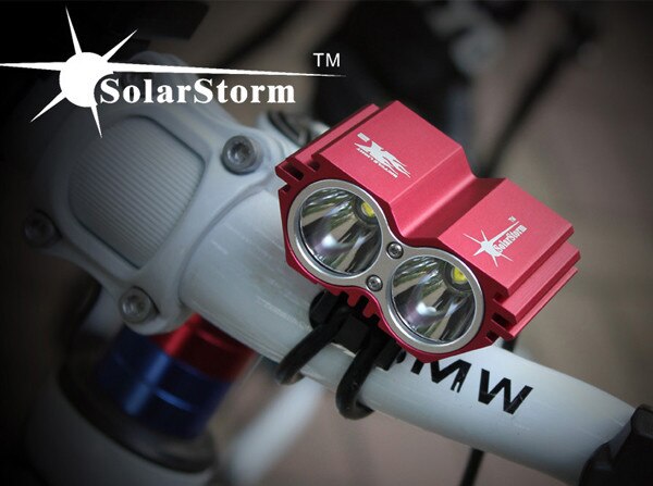 SolarStorm-faro delantero LED para bicicleta, 5000 lúmenes, 2x XML, U2, sin batería