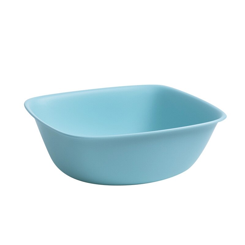 1Pcs Dikke Wastobbe Badkamer Keuken Accessoires Huishoudelijke Plastic Wastafel Draagbare Wassen Groenten Reiniging Bassins Vierkante: Small-Light blue