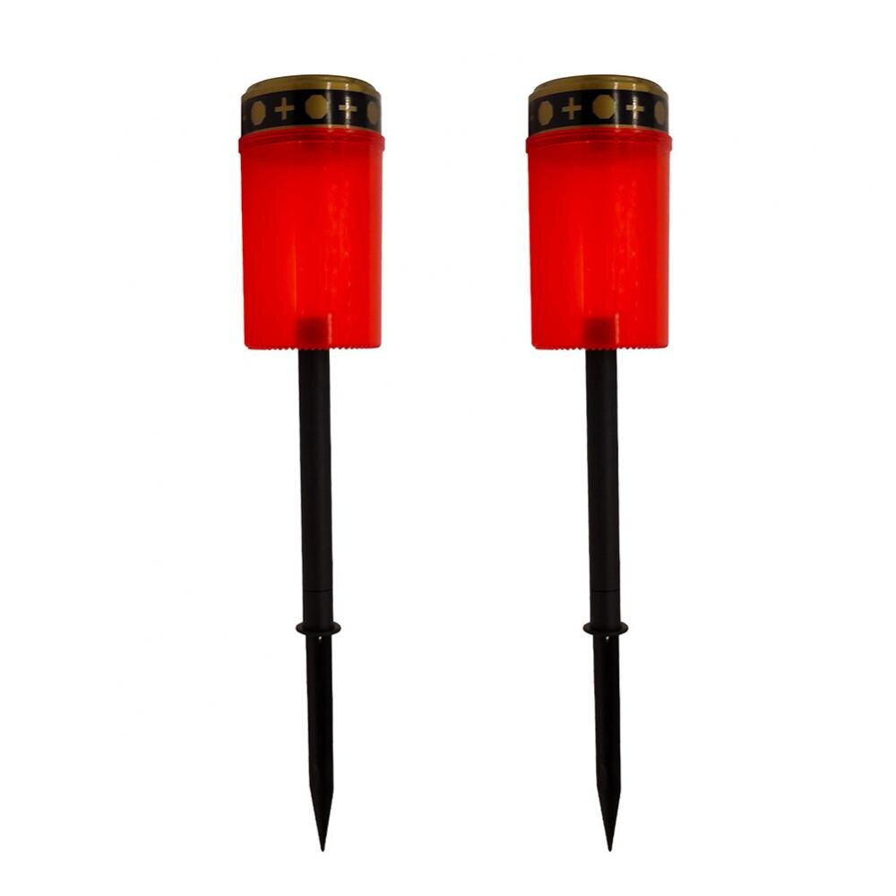 Kaars Waterdichte Lamp 2Pcs Outdoor Begraafplaats Ritueel Zonne-energie Eletric Licht: Red with plug