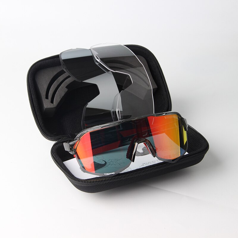 Outdoor Cycling 100 s2 occhiali da sole da uomo bici occhiali Anti-UV moto sport Mountain Bike UV400 Set di occhiali fotocromatici: A3