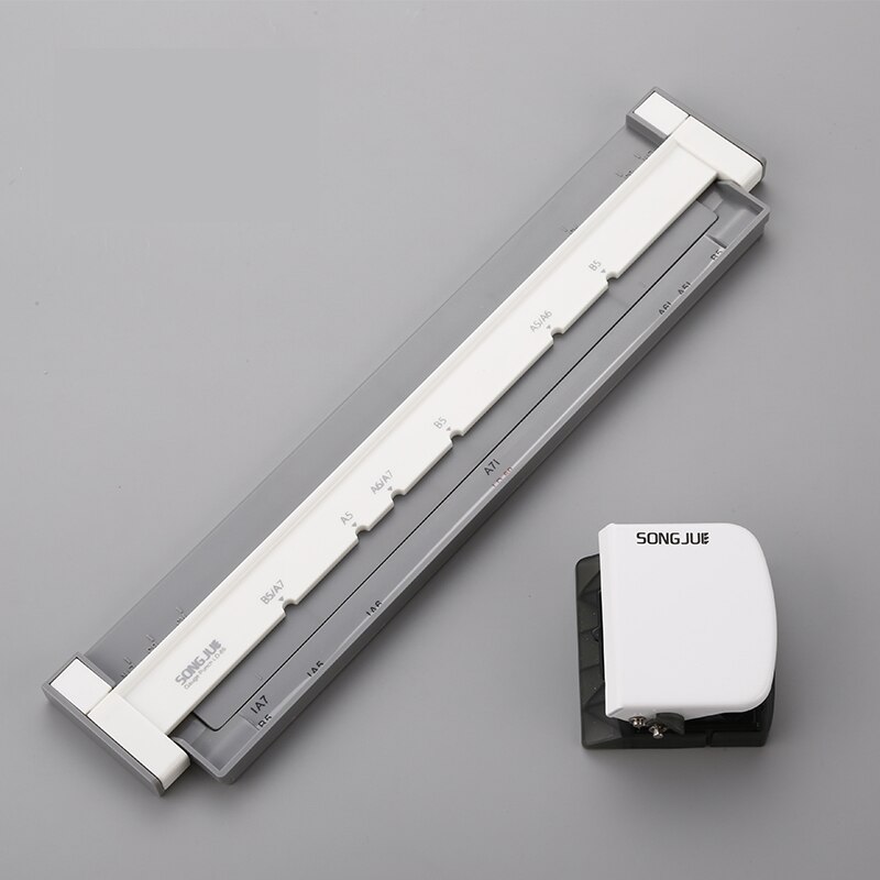 Multi-Functionele Puncher 9-Gat B5 Puncher 6-Perforator A5 A6 A7 Vaste Clip Bos Bos blade Punch Diy Handleiding Puncher: Grijs