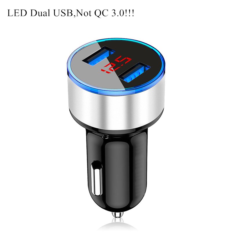 Quick Charge 3.0 Dual USB Car Charger for iPhone 11 xr Samsung Xiaomi mi9 USB Car-Charger Universal QC 3.0 fast Charger Adapter: LED Display Charger2