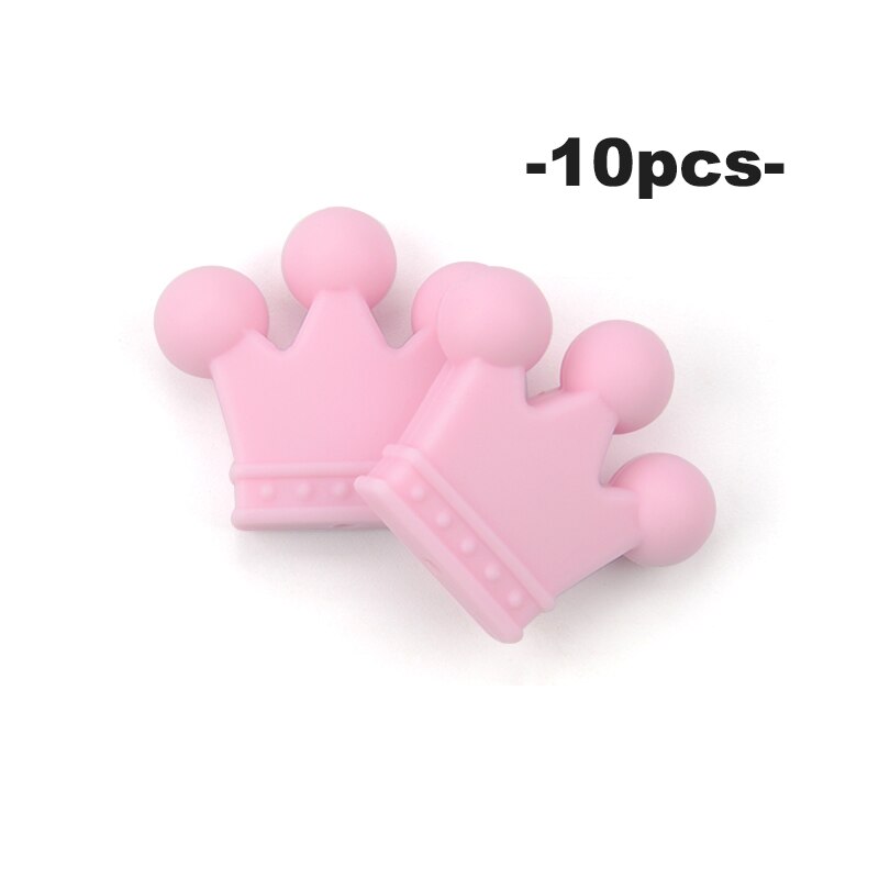 LOFCA – perles couronne en Silicone, 10 pièces, sans BPA, de alimentaire, utilisées dans la fabrication de colliers, Bracelets, accessoires de bijoux: Argent