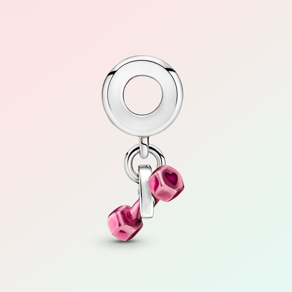 Vero manubrio in argento Sterling 925 e ciondolo a forma di cuore stile sportivo serie adatto per le donne da indossare fai-da-te