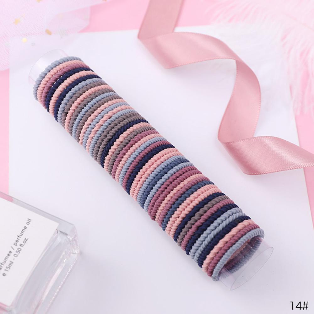 Vrouwen Kinderen Meisjes Elastische Haarband 50 Stks/pak 3 Cm Kleurrijke Hair Ties Touwen Scrunchy Paardenstaart Rubberbands Tie Gum Accessoires: 14