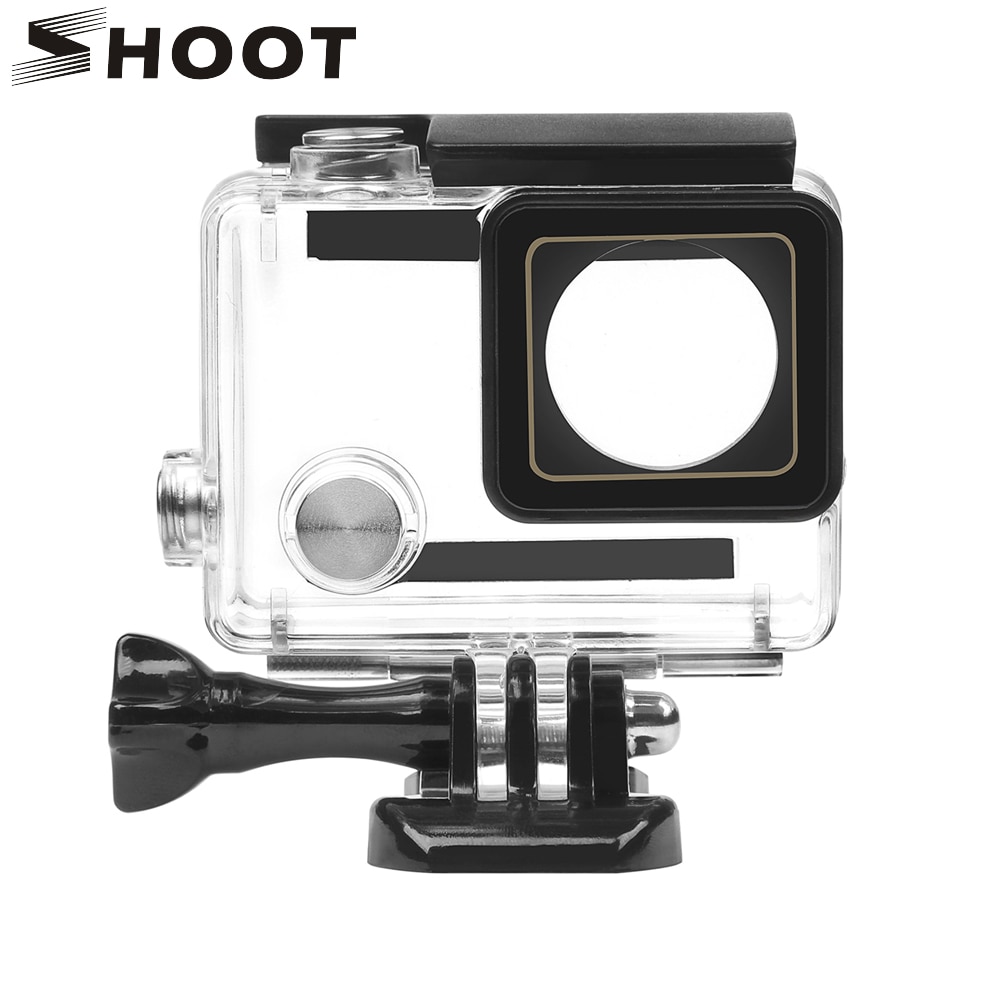 SHOOT suporte de proteção de câmera Go Pro 4, acessório de suporte de capa impermeável de 30m para câmera de ação GoPro Hero 4 3+, protetor preto e preta