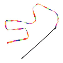 Regnbue streamer kæledyr kat fjer legetøj lege sjov katte tryllestav catcher teaser sticks kat interaktivt træningslegetøj