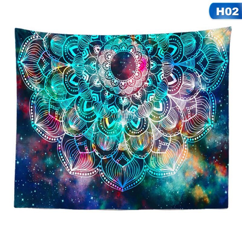 Indisk mandala gobeläng vägghängande strandfilt hippie gobeläng hem dekorativ bohemiska dekorativa väggmattor: H02