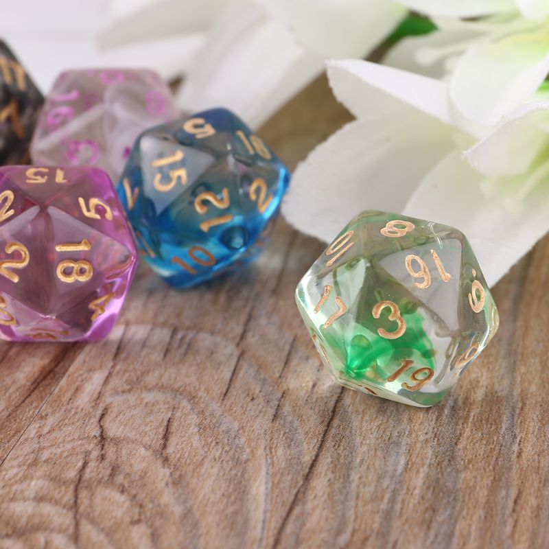 7 pces d20 polyhedral 20 face dados números dials tabela placa de jogo de role playing para bar pub clube festa