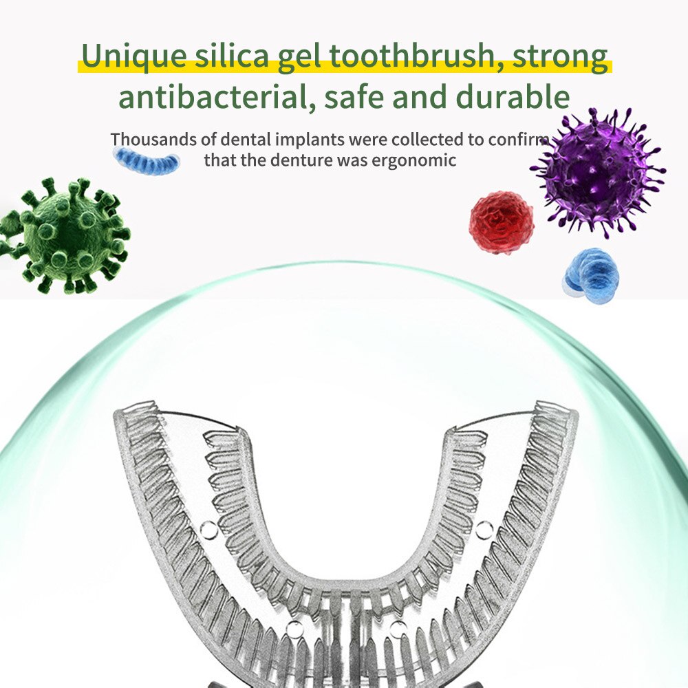 360 graden automatische sonische elektrische tandenborstel siliconen ultrasone elektronische tandenborstel usb oplaadbare 4 -standen tandenreiniger