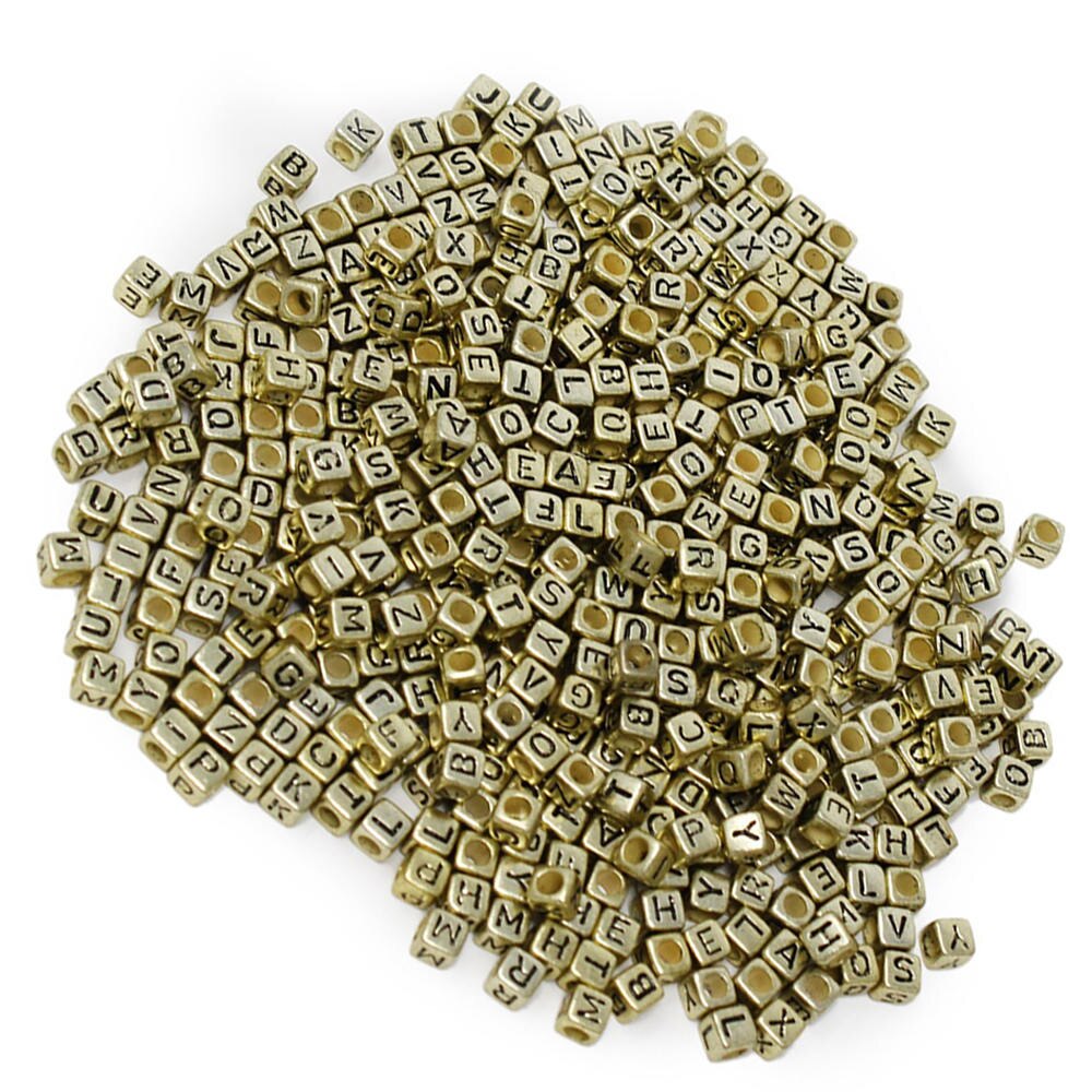 400 Stks/set 6Mm Gemengde Brief Kralen Plastic Vierkante Alfabet Kralen Diy Sieraden Craft Maken Armband Ketting Accessoires