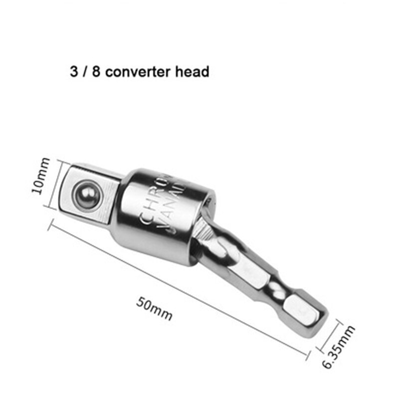 Electric Drill Socket Adapter Socket Wrench Set Hexagon Shank Square Socket Drill Bit Can Rotate and Extend The Conversion Rod: 3-8