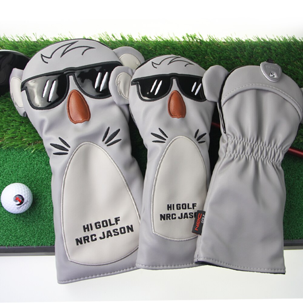1Set Universele Golf Club Head Covers Protector Driver Hout Headcovers Set Koala