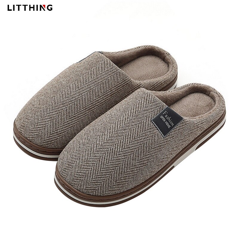 Litthing Vrouwen Winter Warm Bont Slippers Mannen Dames Jongens Meisjes Huis Schoenen Comfort Platte Hak Thuis Indoor Slaapkamer Zapatilla Mujer: coffee / 44-45