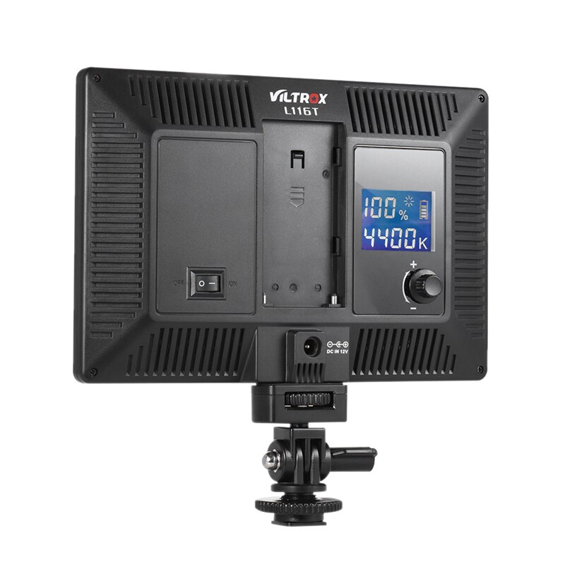 Viltrox L116T LED Luci Studio fotografico Ultra-sottile LCD Video Light + F550 Batteria + Caricabatteria per la Macchina Fotografica DV videocamera