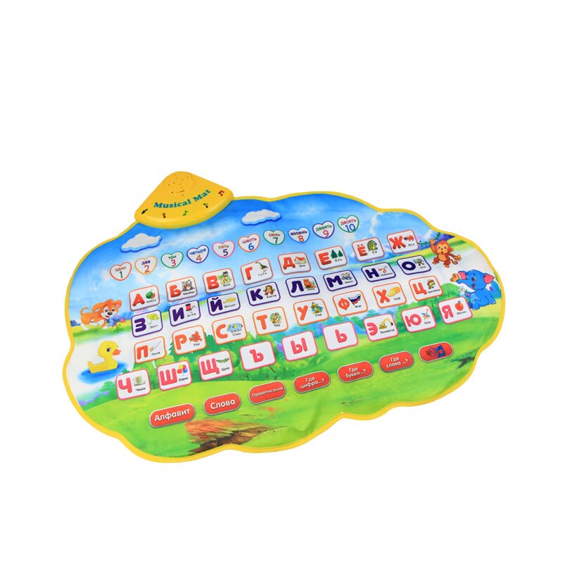 73 x 49cm russisk musikmåtte med alfabet og tal, der spiller musiktæppe, tæpper til børn, pædagogisk tidligt genkende legetøj: Default Title