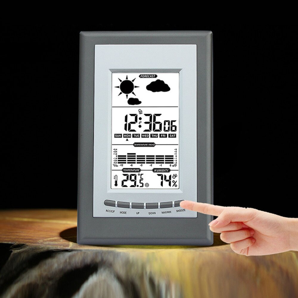 1Pc Rechthoek Multifunctionele Lichtgevende Klok Thermometer Kalender Klok Voor Thuis Slaapkamer Woonkamer Kantoor