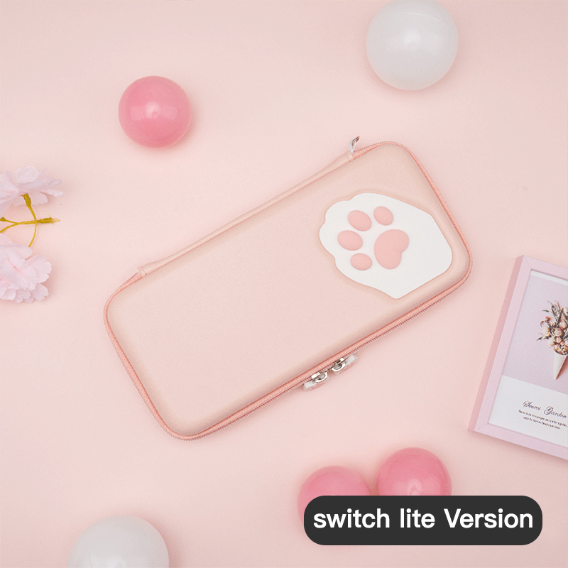 Cute Cat Paw Nintendo Switch Storage Bag NS Console Case Portable Storge Bag for Nintendo Switch/Switch Lite Game Accessoriaes: Pink for Lite