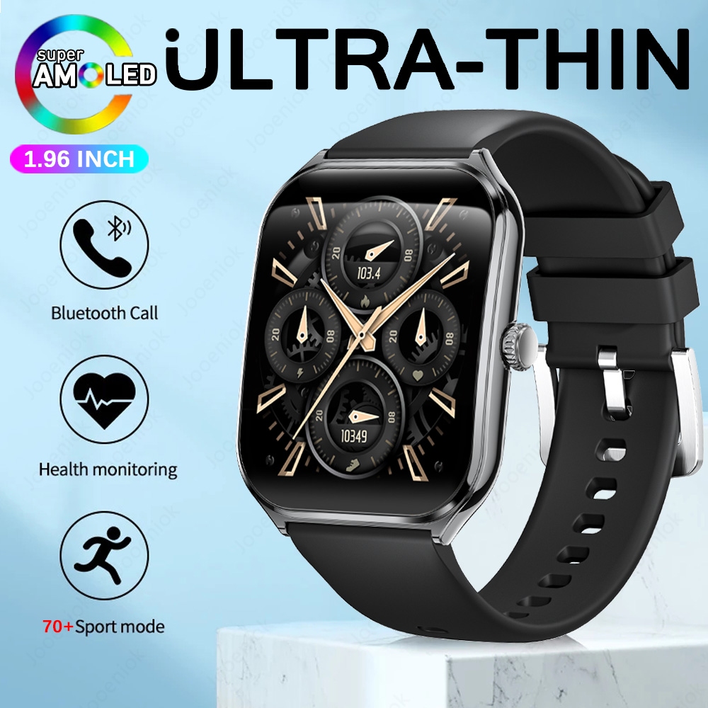 Novo esporte ao ar livre smartwatch masculino 1.96 "tela amoled sempre mostrar tempo ai voz monitor de saúde à prova dwaterproof água bt chamada smartwatch: Branco