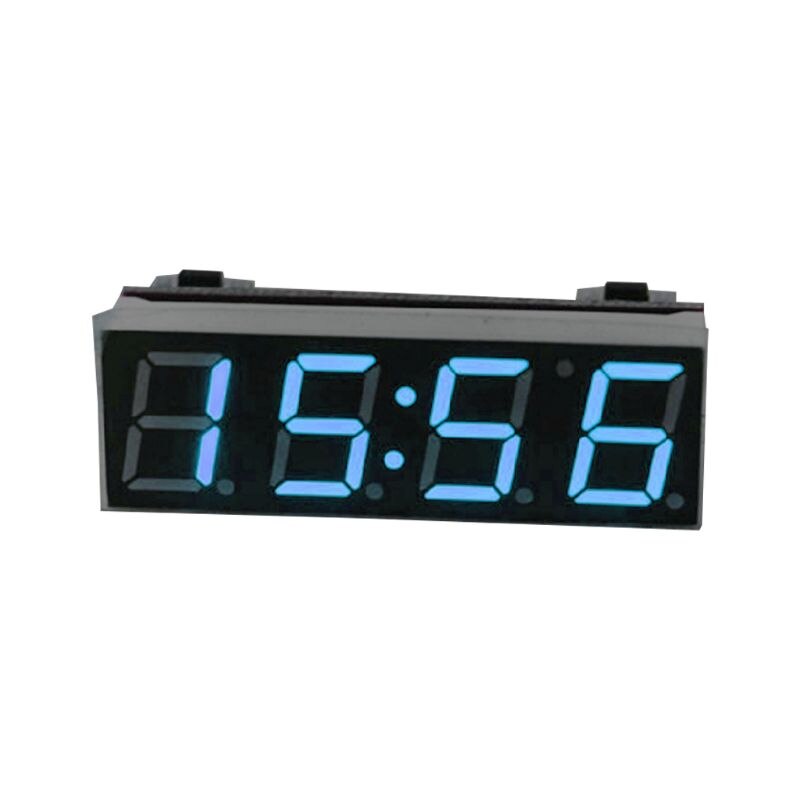 Car Digital Tube Electronic Clock LED Three-In-One Time + Temperature + Voltage a Basic Version of the Microcontroller Electron: Blue