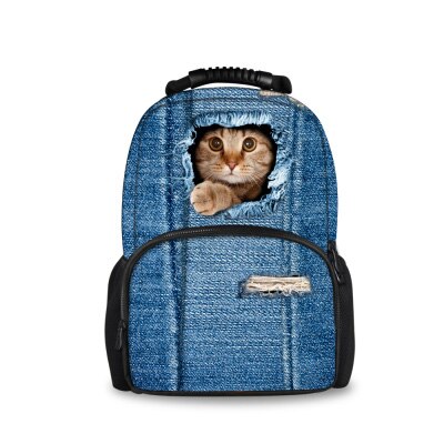 Noisydesigns Women Backpacks Kawaii Cat Dog Print Animal Children Backpack for Teenager Girls Cool Kids Bagpack Mochila Feminina: C3304A