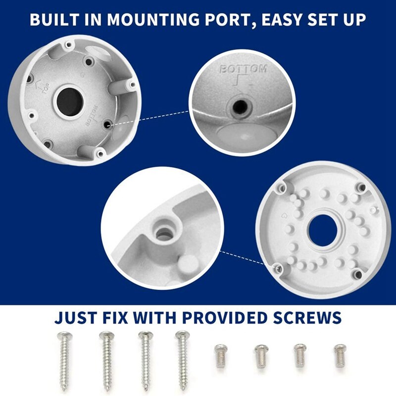 Universal Security Camera Junction Box Mount Bracket,Outdoor Use Waterproof Wall Ceiling Mount Cable Base Boxes