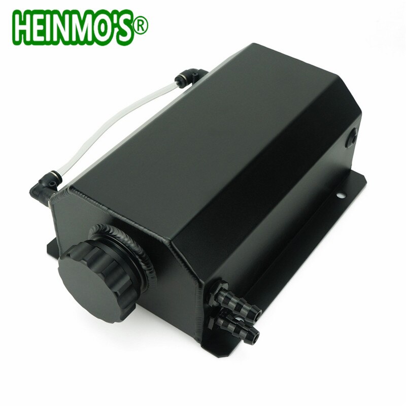2 Litre Universal Car Engine Oil Catch Tank Can Aluminum Anodized Silver Auto Reservoir Tank 2000ml: Black
