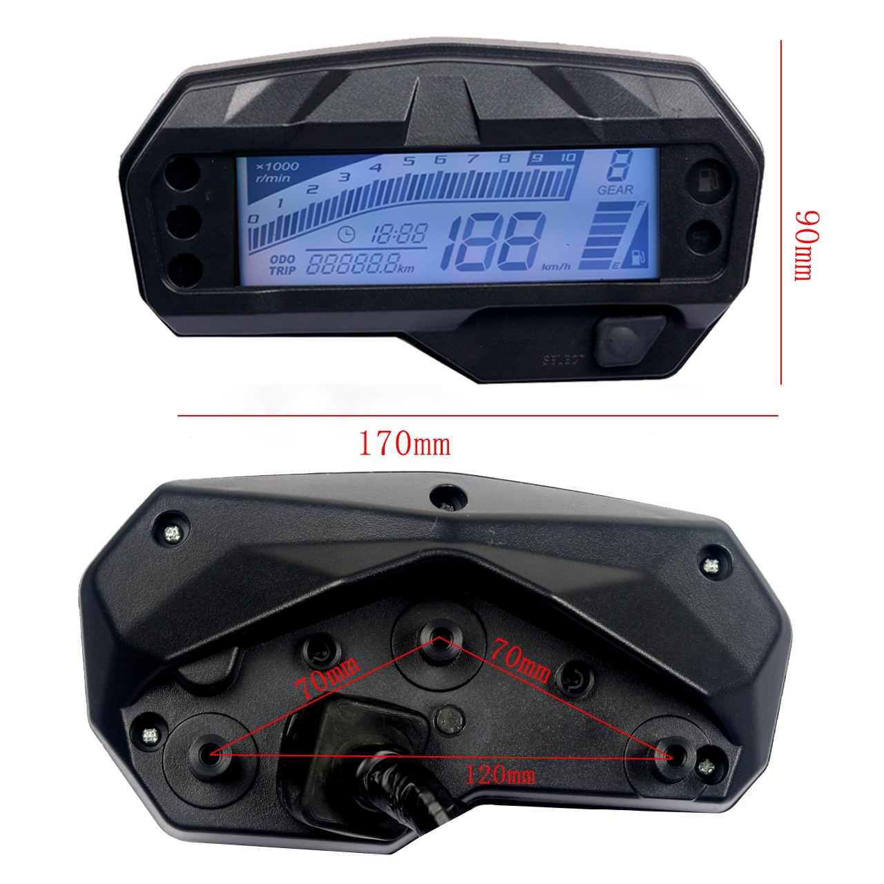 Tacómetro Digital para motocicleta Yamaha FZ16, medidor de temperatura del agua, odómetro, velocímetro, instrumento para Moto