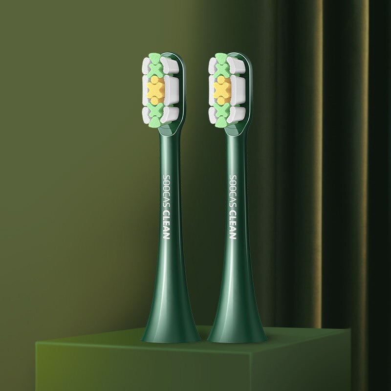 SOOCAS – têtes de brosse à dents électrique X3U-Van Gogh, têtes de rechange originales et authentiques, sous vide, vert: 2PCS