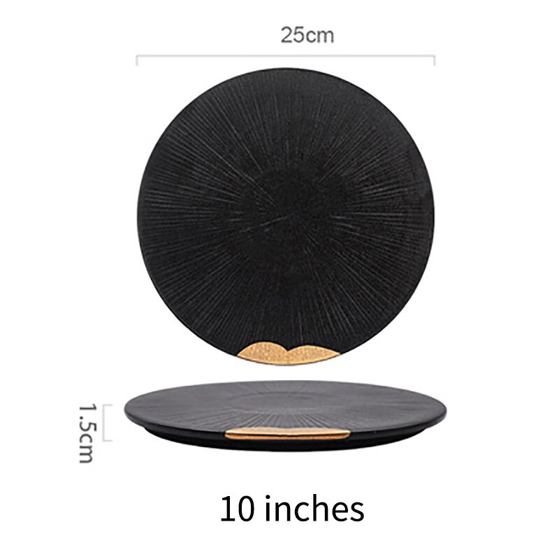 Rux workshop japansk stil flad tallerken hjem keramisk tallerken fad sushi sashimi sæt middagstallerken bordservice: 10 inches
