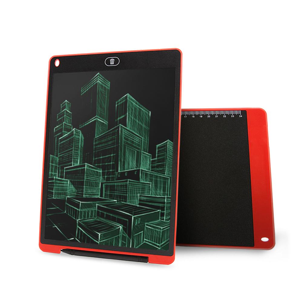 12 Inch LCD Writing Tablet Digital Drawing Tablet Handwriting Pads Portable Electronic Graphics Notepad Board: Red
