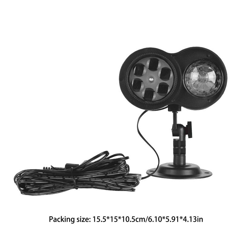Double Tube Water Wave Pattern Lights Christmas Projection Lamp LED Projector W0YE