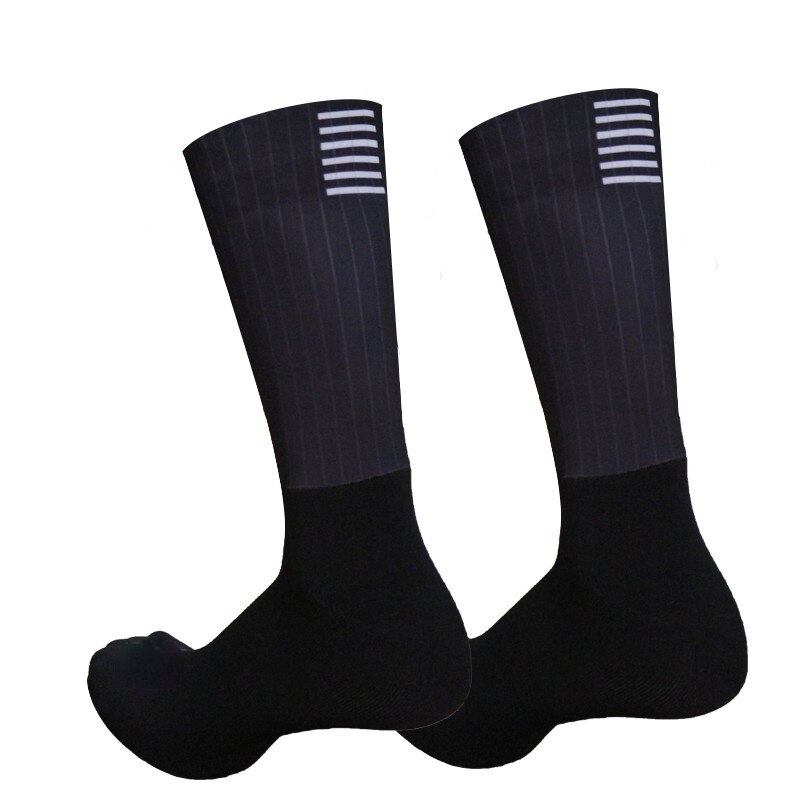 Calcetines de Ciclismo Aero para hombre, medias deportivas de silicona antideslizantes para bicicleta de carretera, equipo , novedad: b black