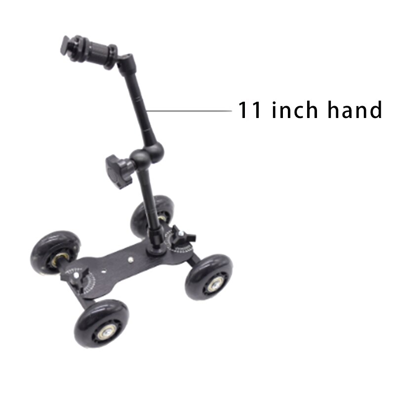 Cámara deportiva fotografía Rail coche cuatro ruedas negro Ultra silencioso escritorio Mini cámara SLR carro