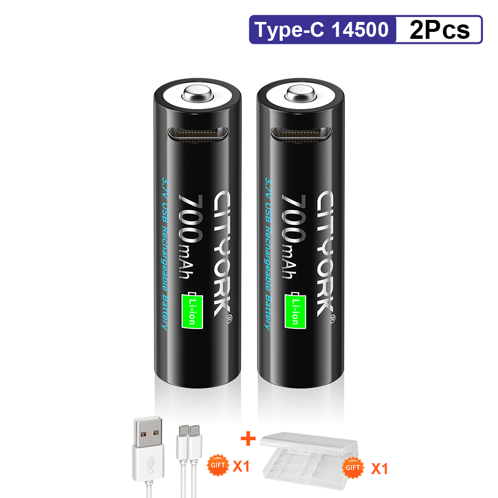 3.7V 14500 USB Rechargeable Lithium Battery USB fast charging Batteries For Toy Flashlight Remote Control With Type C Cable: 3300 K