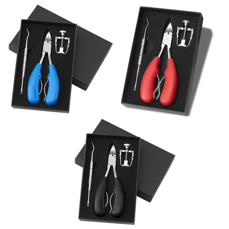 Stainless Steel Nail Nipper Set Cuticle Pusher Ingrown Toenail Remover Nail Care Cuticle Trimmer Nail Correction Tool