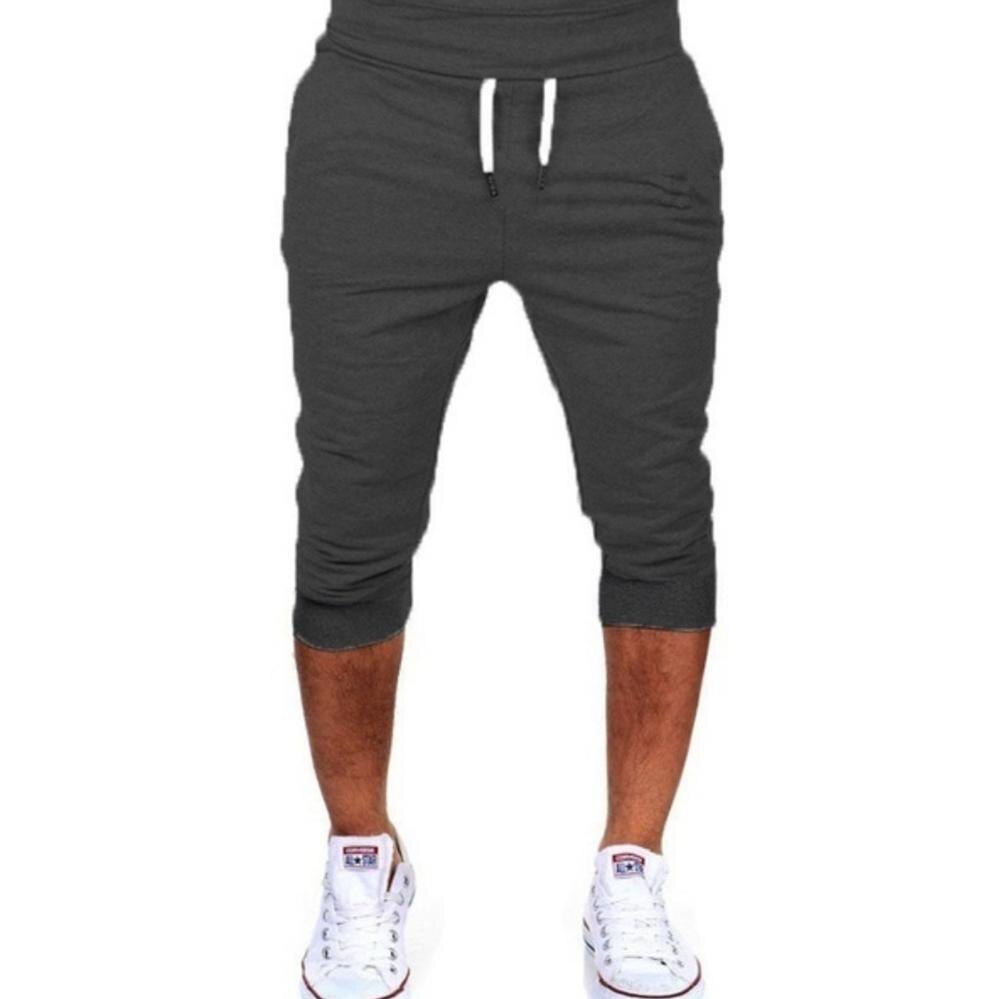 Mode Zomer Mannen Casual Joggingbroek Shorts Slanke Korte Fitness Kleding Bodybuilding Mannen Shorts Mannen Kleding XXXL: Donkergrijs / L