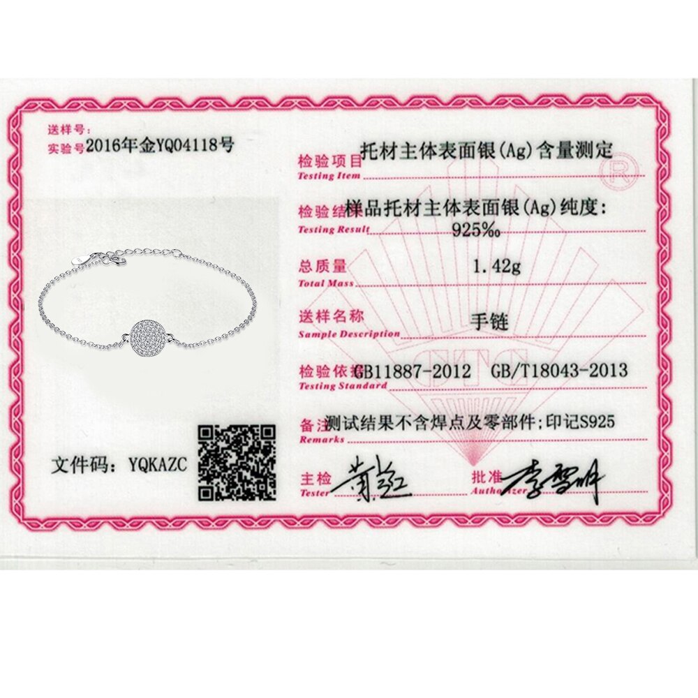 Trendy 100% 925 Sterling Zilver Crystal Circle Armbanden Modeketen Armband Voor Vrouwen Sterling Zilveren Ronde Charm Sieraden