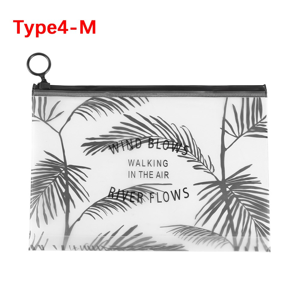 Bolsa de cosméticos, herramientas para brochas de maquillaje, estuche de bolígrafo, bolsa de maquillaje transparente, cremallera, soporte de productos de aseo, almacenamiento, Kit de herramientas de maquillaje, 3 tamaños: Type 4 M