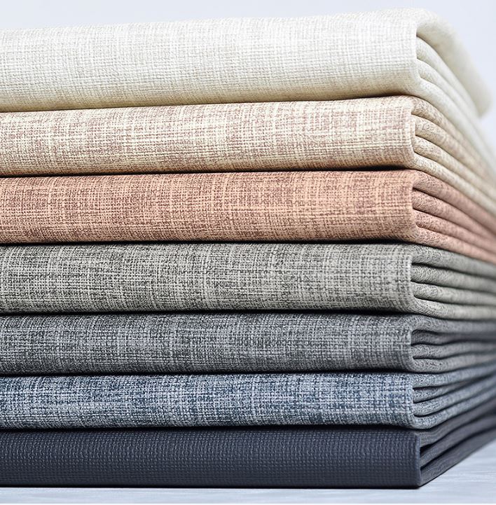 138*100cm linen Textured leather soft PU leather fabric PU artificial leather for sofa Background wall decorative 0.7mm thick